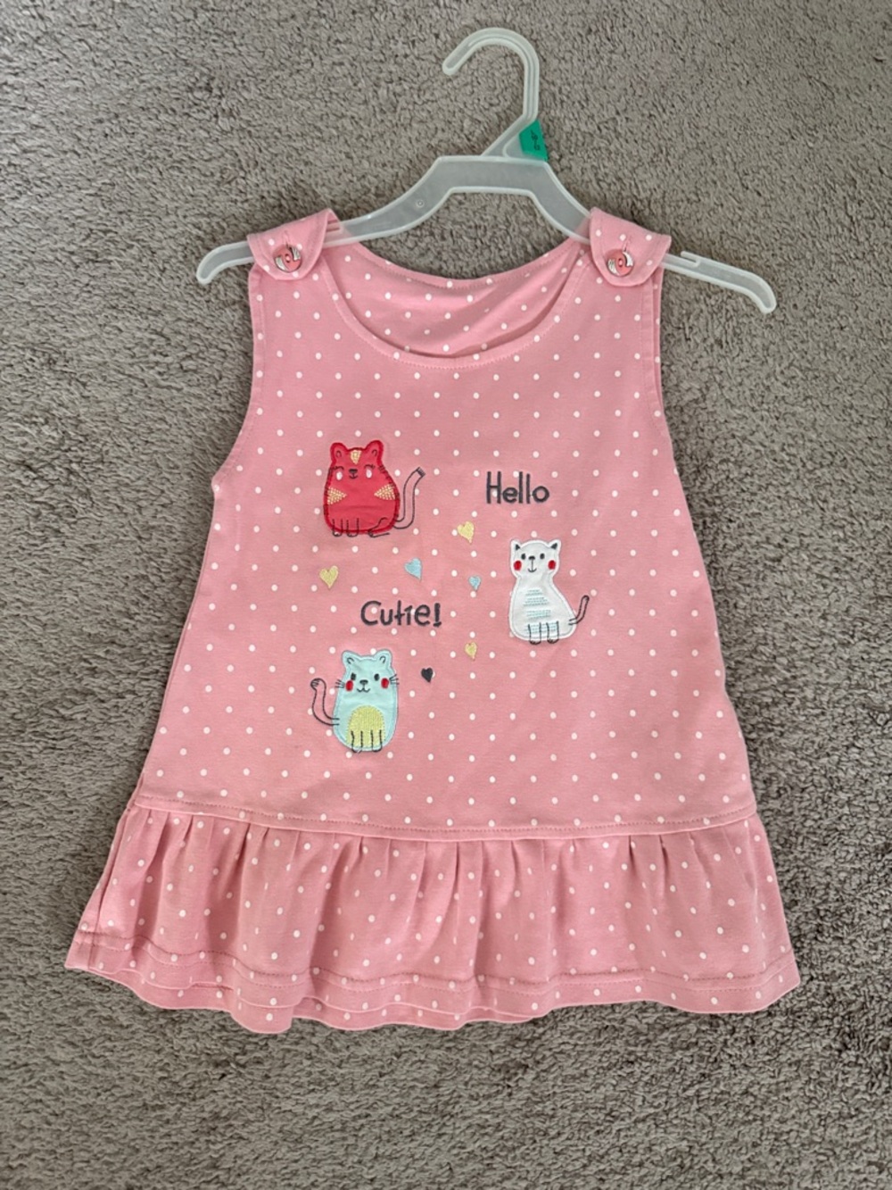 Pink Polka Dot Kitty Dress - Hello Cutie